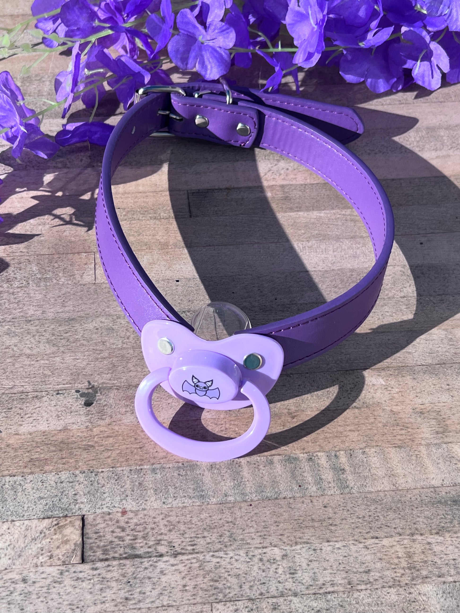 Cute Purple Bat Adult Pacifier Gag
