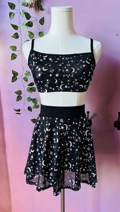 The Morbid Mini Skort - Moon & Stars - Built In Shorts