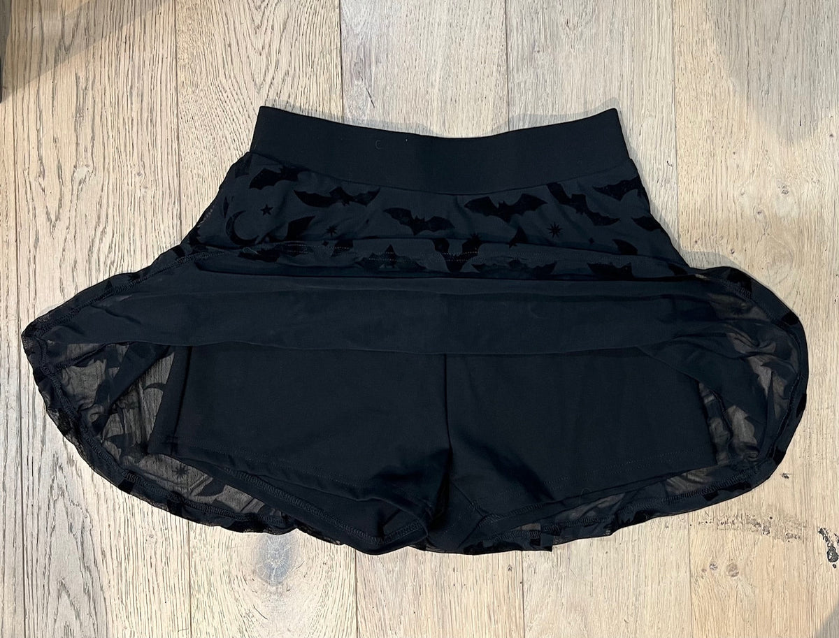 The Morbid Mini Skort - BATS - Built In Shorts
