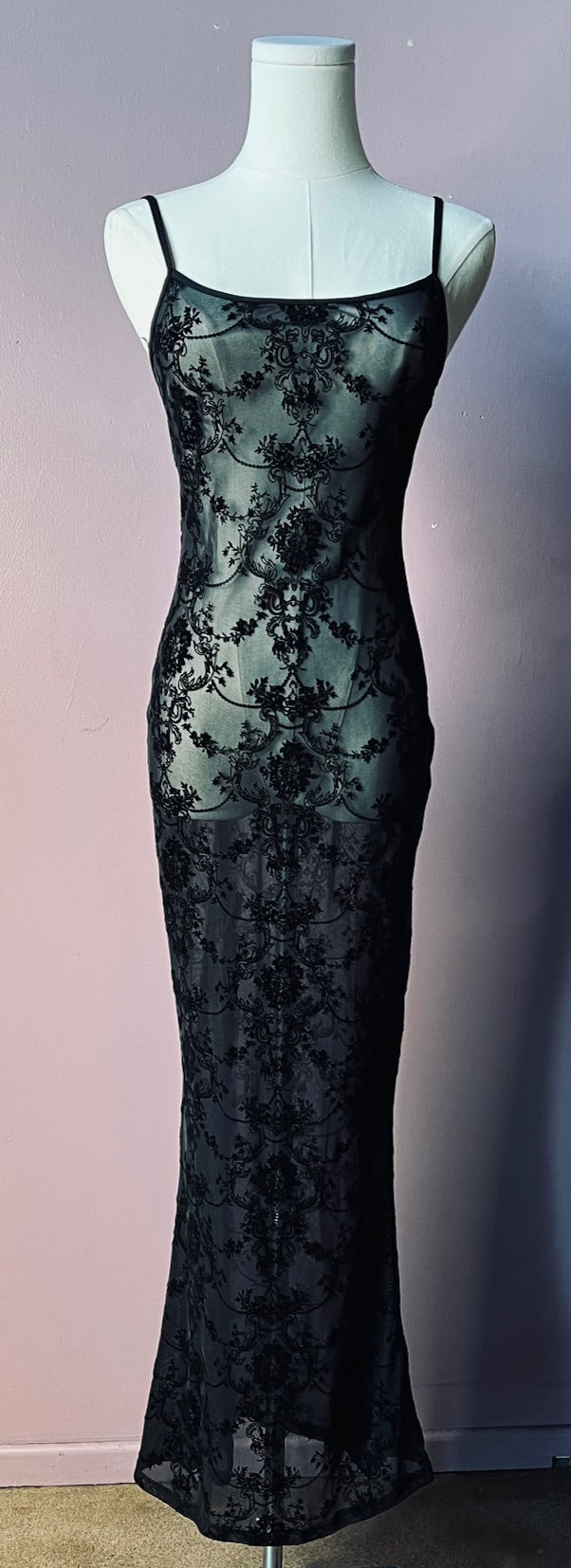Velvet Relic Damask Maxi Dress