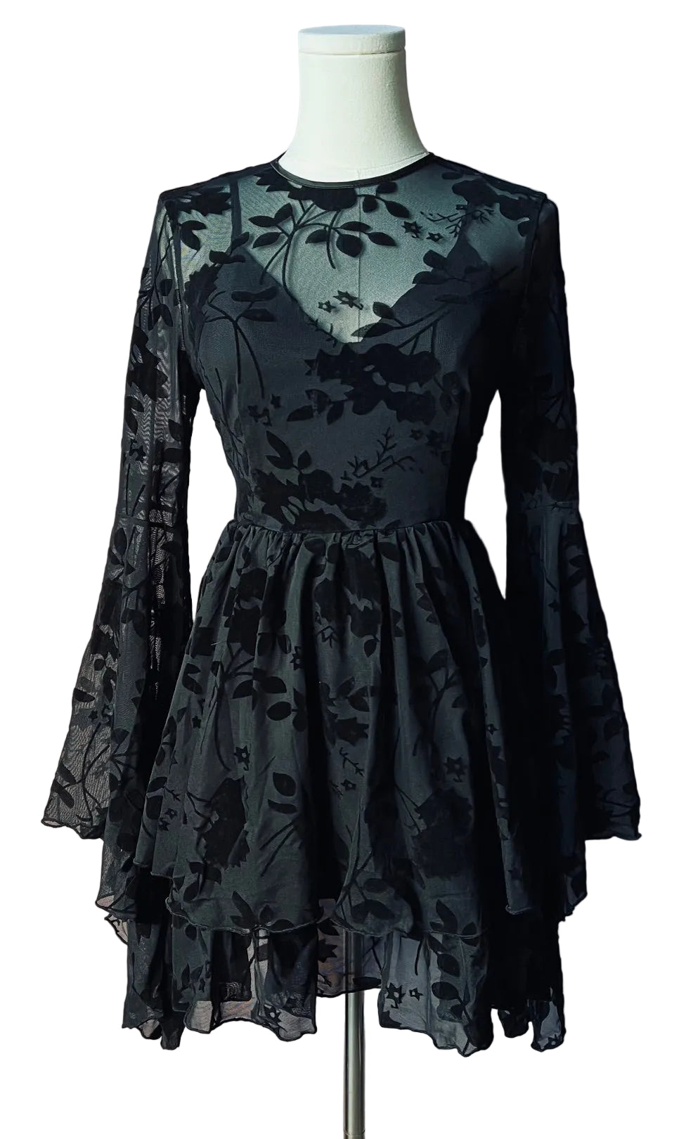 Melantha Gothic Floral Mini Dress