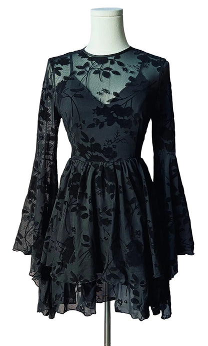 Melantha Gothic Floral Mini Dress