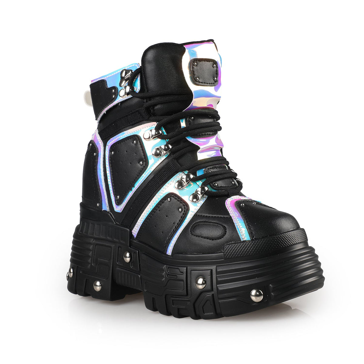 Neon Revenant Holographic Platform Sneakers