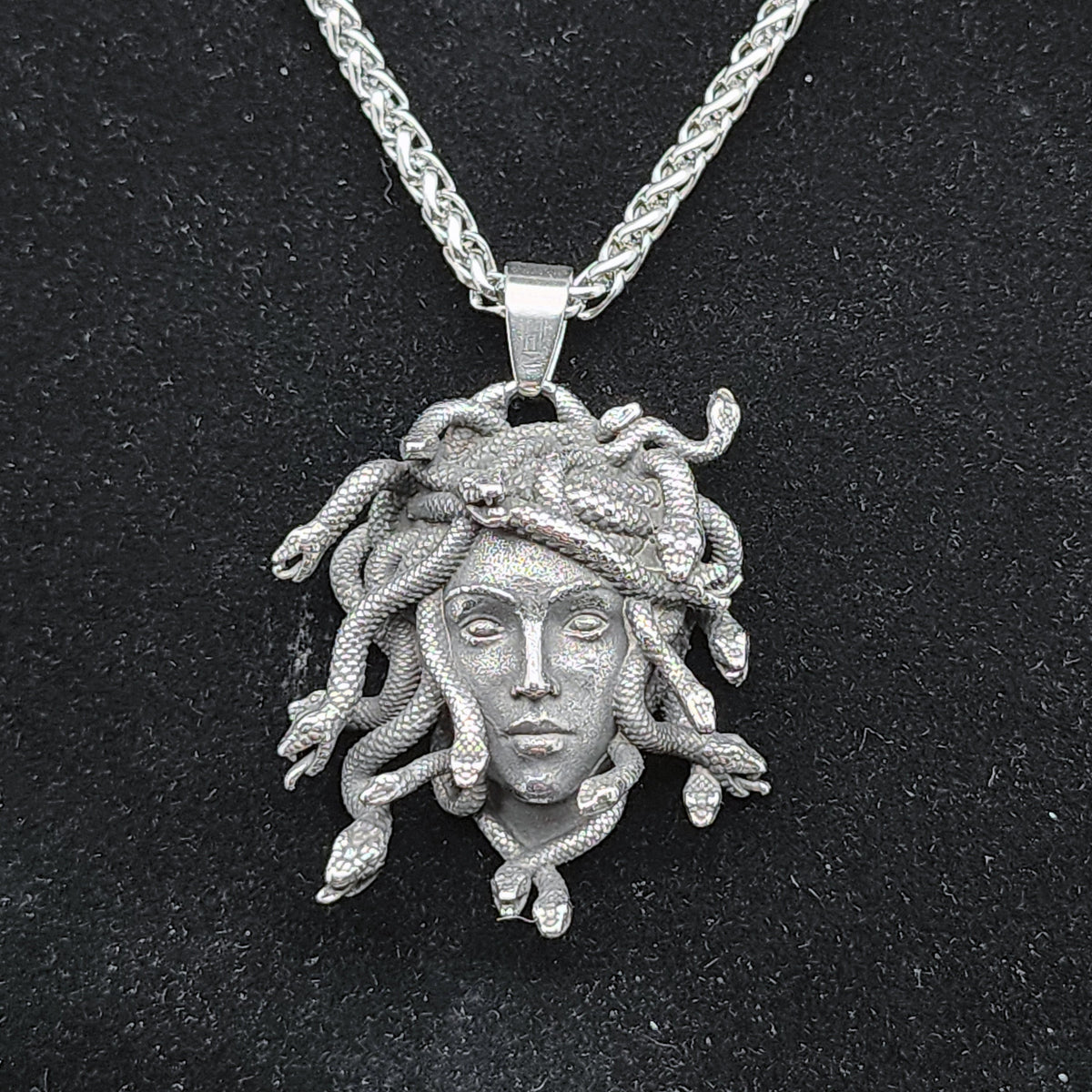 Gaze of the Medusa Cast Stainless Steel Pendant Necklace