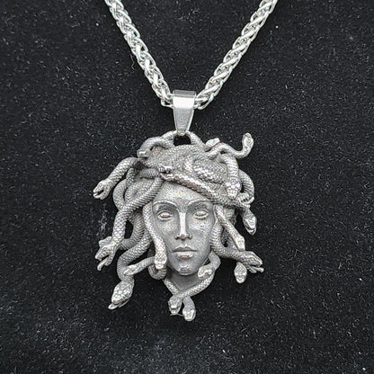 Gaze of the Medusa Cast Stainless Steel Pendant Necklace
