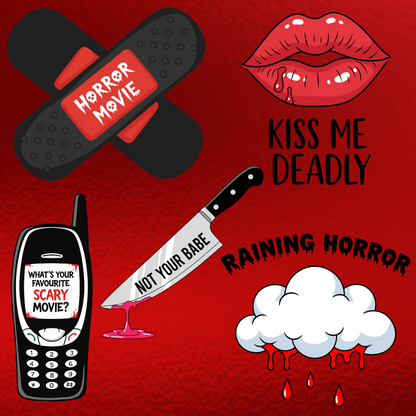 Kiss Me Horror Mini Sticker Pack (3.4inch - Individual Stickers)