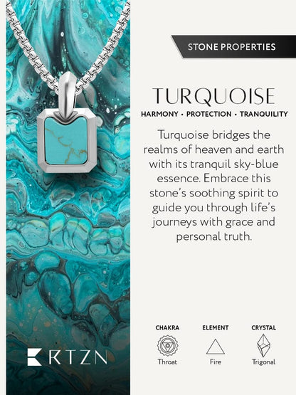 Turquoise Square Pendant Necklace