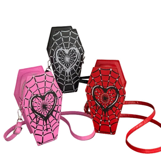 Webbed Coffin Crossbody - Shadow Threadz Crypt
