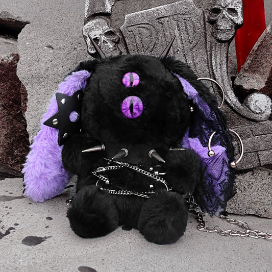 Cursed Bun-Bun One-Eyed Gothic Plush Crossbody Bag
