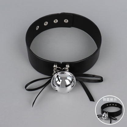 Kitten Play Leather Bell Collar