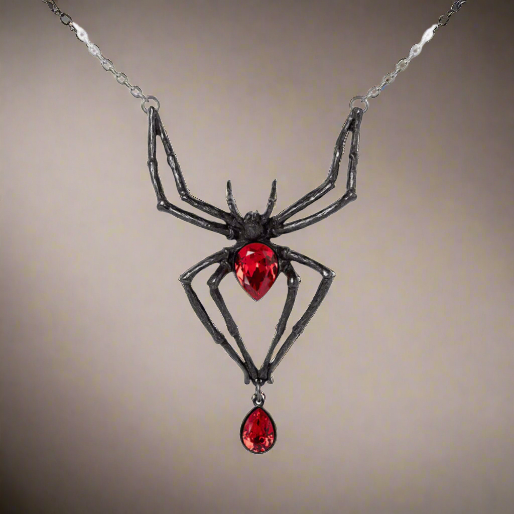 Black Widow Spider Necklace by Alchemy Gothic