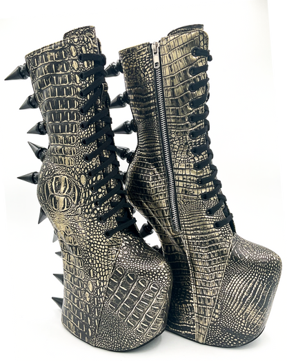 Prehistoric Gold Platform Boot