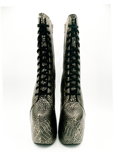 Prehistoric Gold Platform Boot