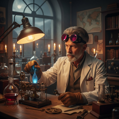 Mad Scientist Goggles – Cosplay Eyewear - orange, pink, green lenses