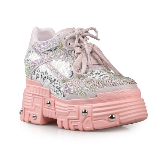 Sugar Static Rhinestone Platform Sneakers