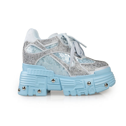 Frozen Halo Rhinestone Platform Sneakers