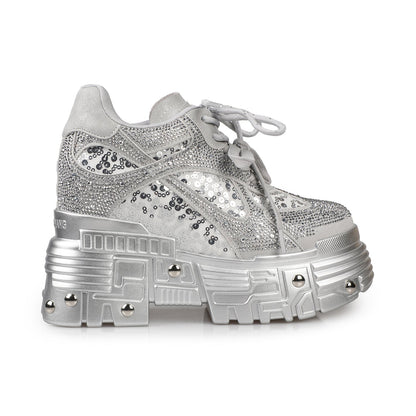 Chrome Cathedral Rhinestone Platform Sneakers