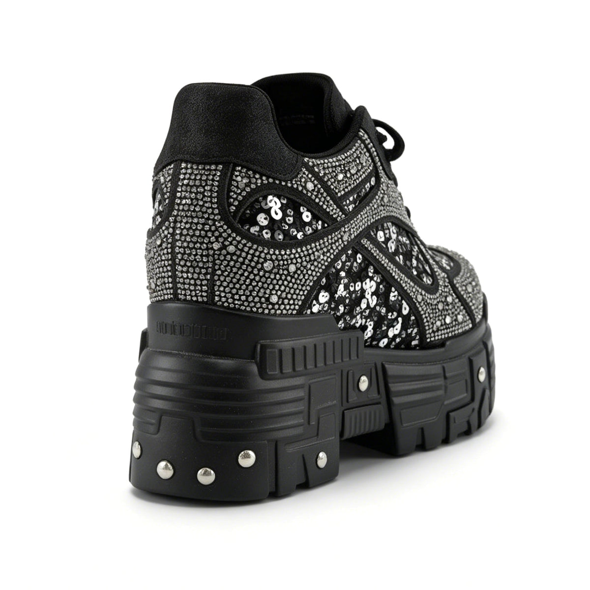 Blackout Glimmer Rhinestone Platform Sneakers