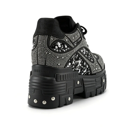 Blackout Glimmer Rhinestone Platform Sneakers