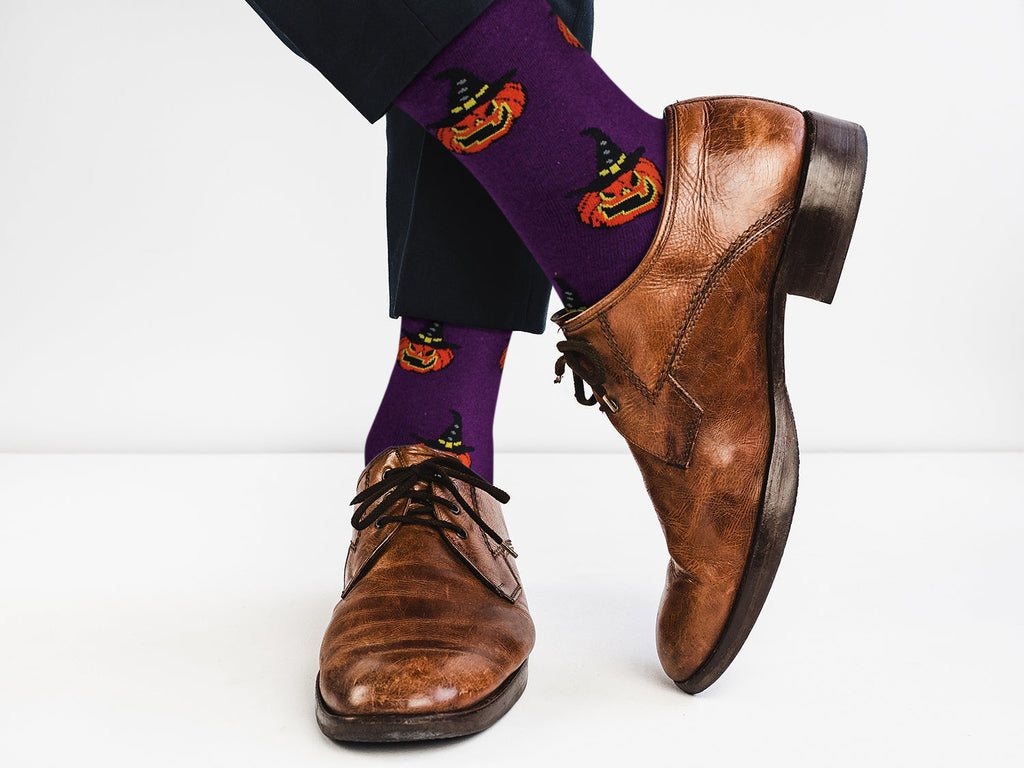 Witch's Pumpkin Halloween Socks - Shadow Threadz Crypt