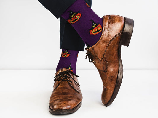 Witch's Pumpkin Halloween Socks - Shadow Threadz Crypt