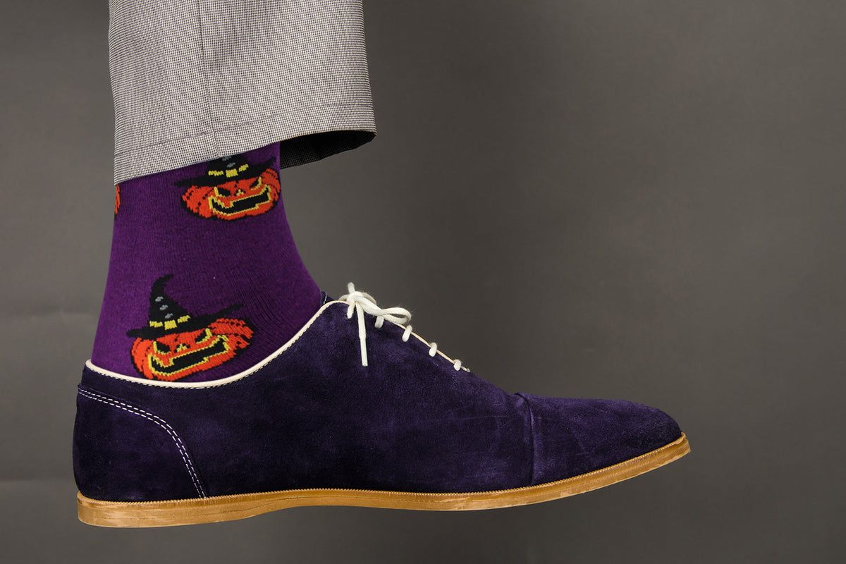Witch's Pumpkin Halloween Socks - Shadow Threadz Crypt
