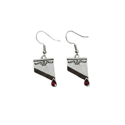 Revolutionary Sentiment Guillotine Blade Earrings