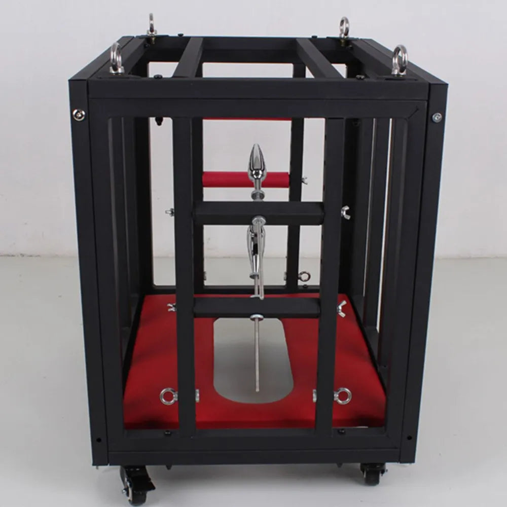 Lockable BDSM Cage Restraint Frame - Shadow Threadz Crypt