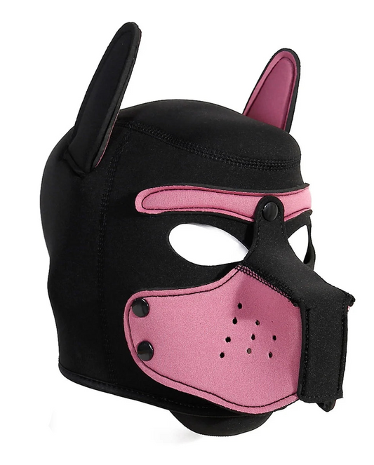 Pink Neoprene Puppy Play Hood - Shadow Threadz Crypt