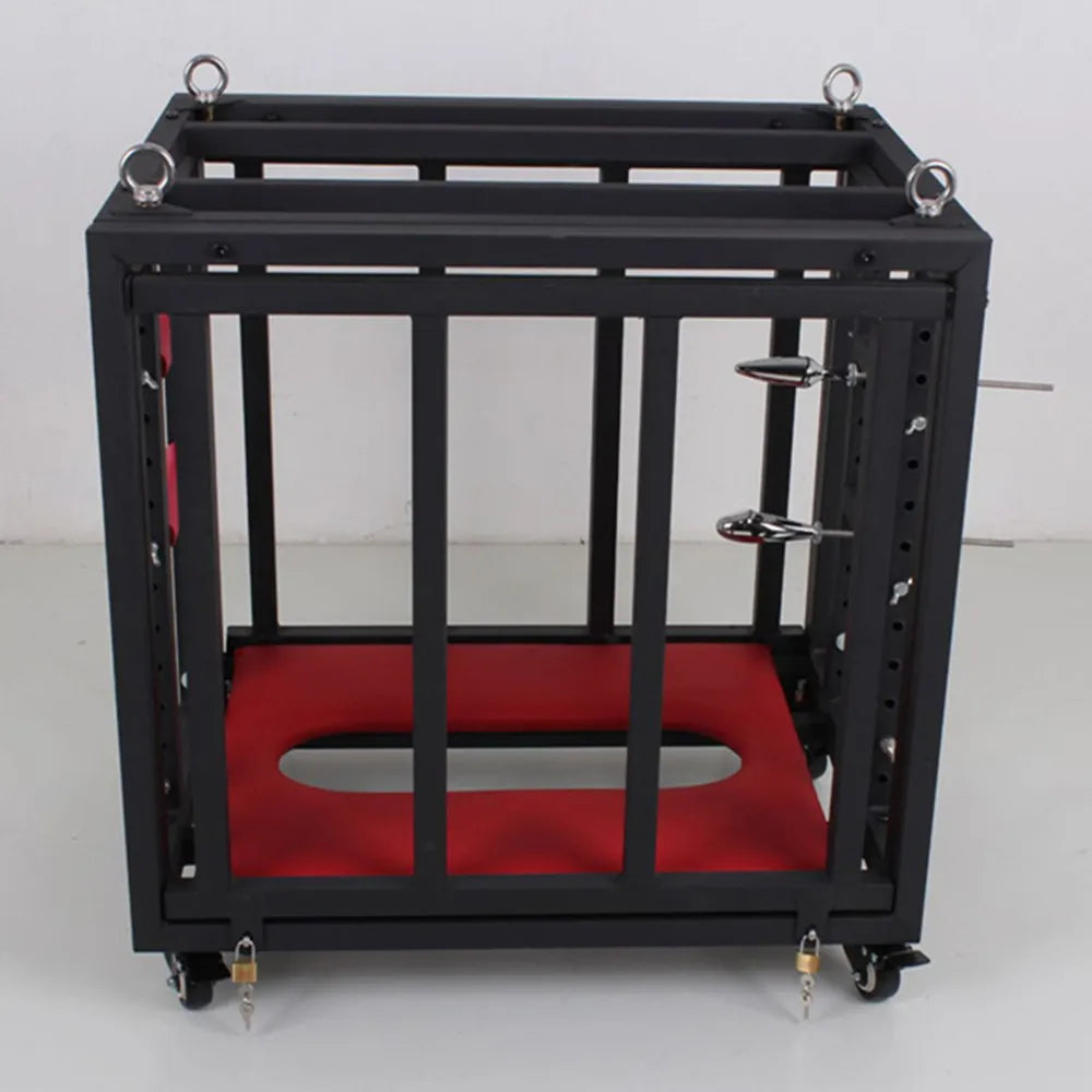 Lockable BDSM Cage Restraint Frame - Shadow Threadz Crypt