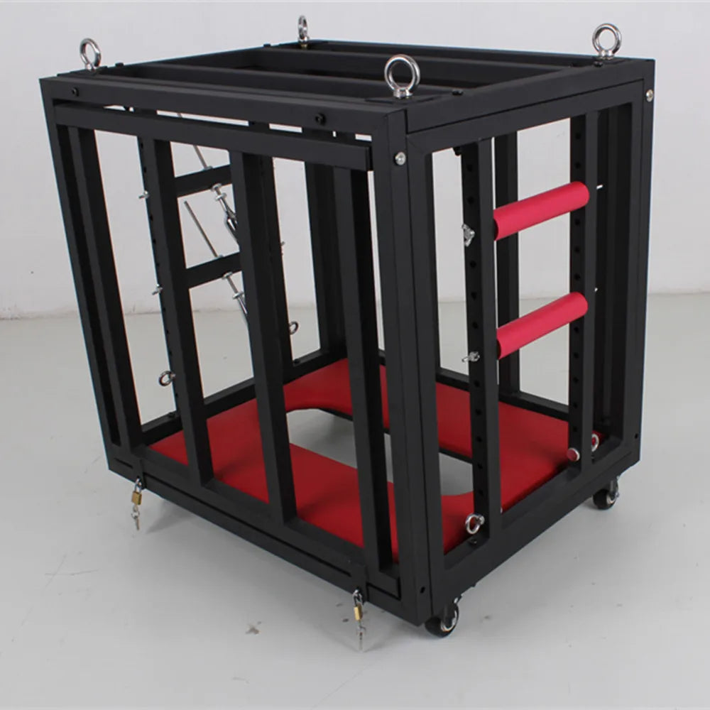 Lockable BDSM Cage Restraint Frame - Shadow Threadz Crypt