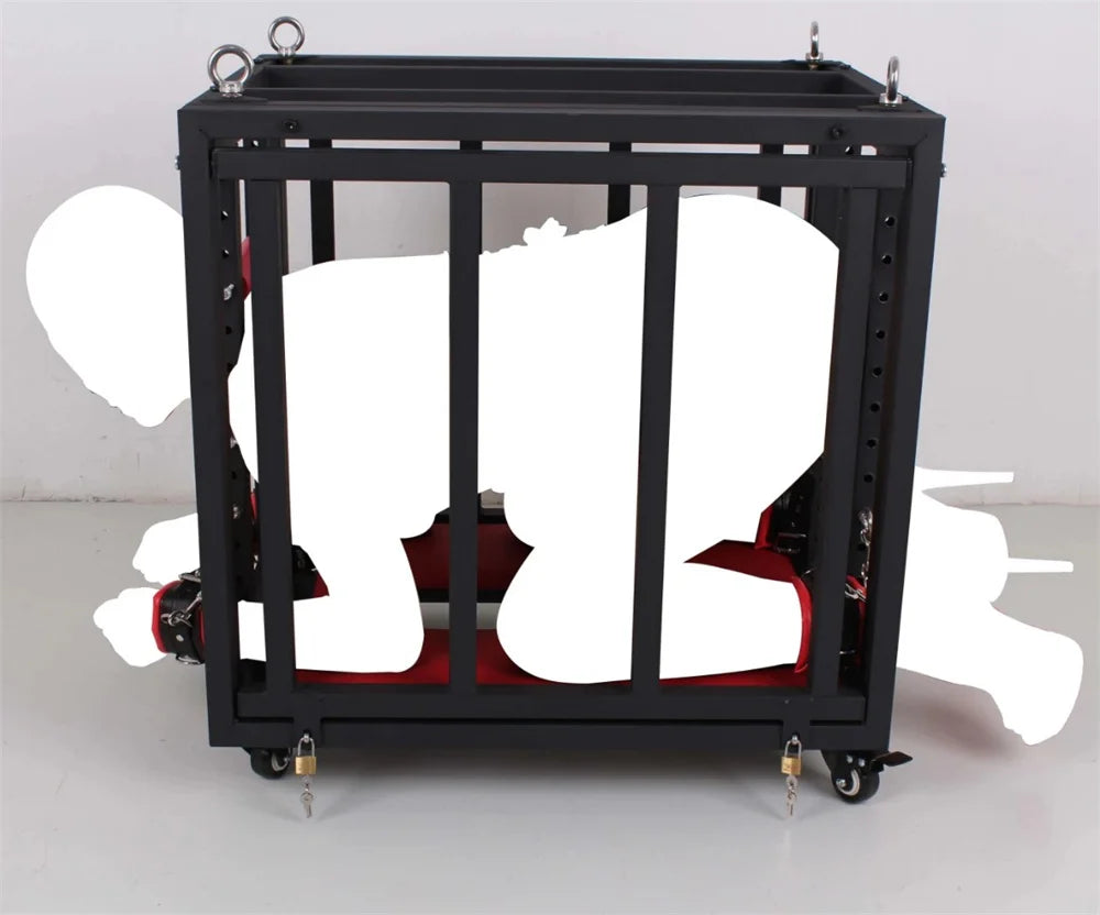 Lockable BDSM Cage Restraint Frame - Shadow Threadz Crypt