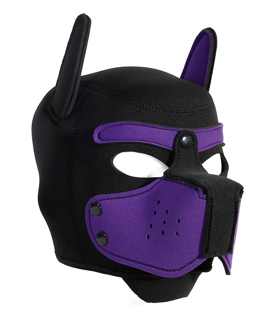Purple Neoprene Puppy Play Hood - Shadow Threadz Crypt