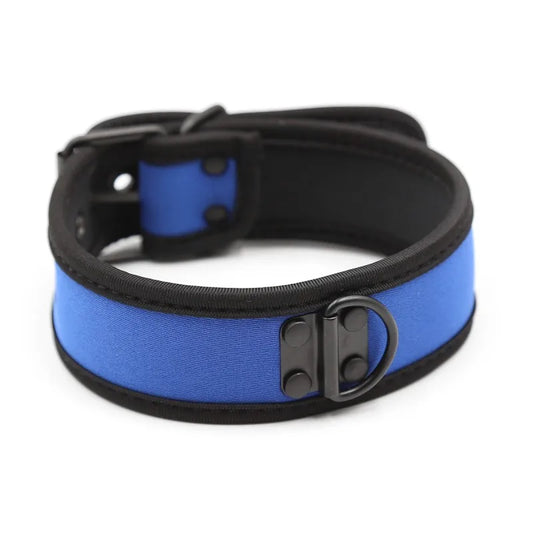 Blue Neoprene Puppy Play Collar - Shadow Threadz Crypt