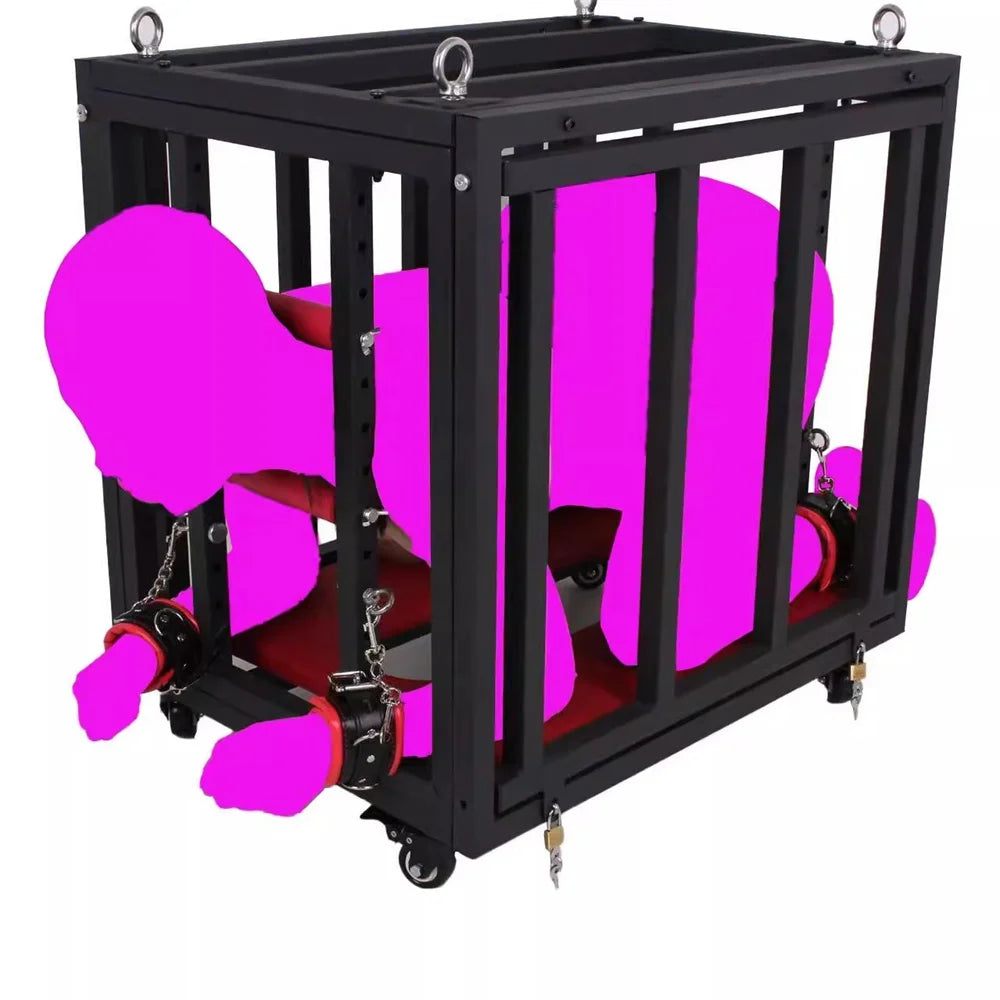 Lockable BDSM Cage Restraint Frame - Shadow Threadz Crypt