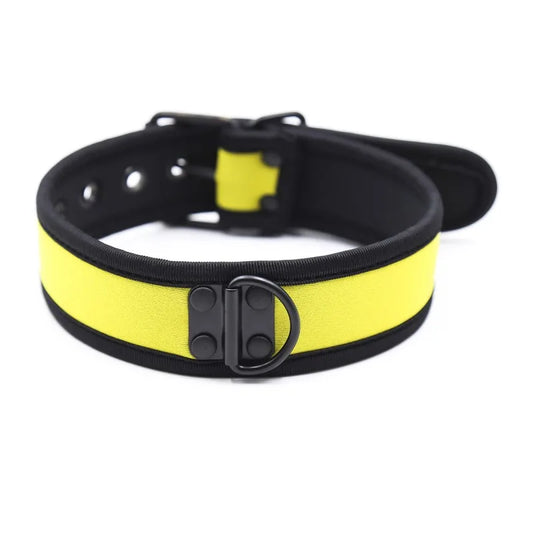 Yellow Neoprene Puppy Play Collar - Shadow Threadz Crypt