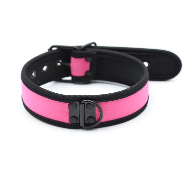Pink Neoprene Puppy Play Collar - Shadow Threadz Crypt