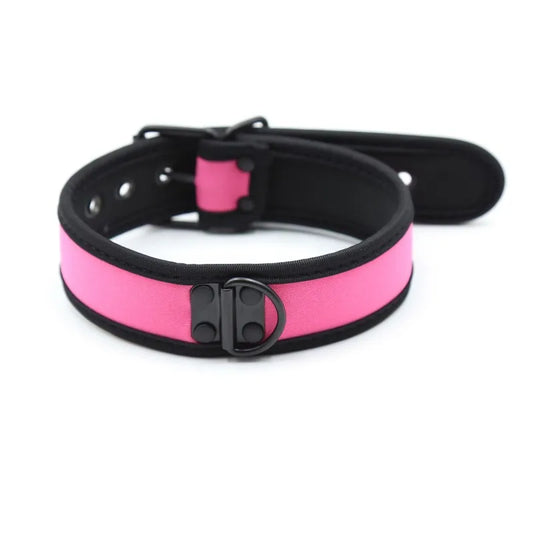 Pink Neoprene Puppy Play Collar - Shadow Threadz Crypt