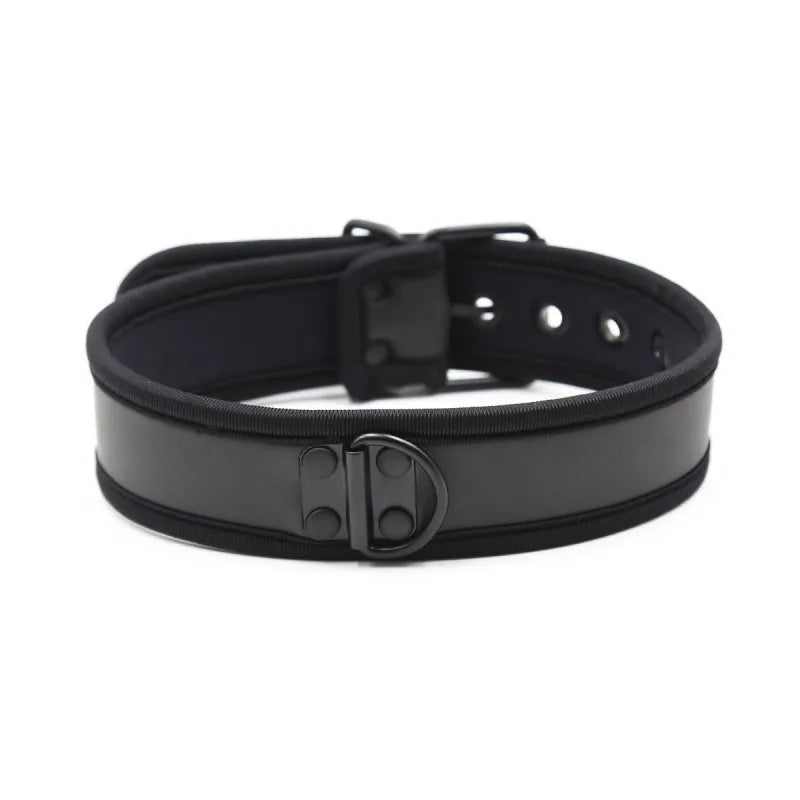 Black Neoprene Puppy Play Collar - Shadow Threadz Crypt