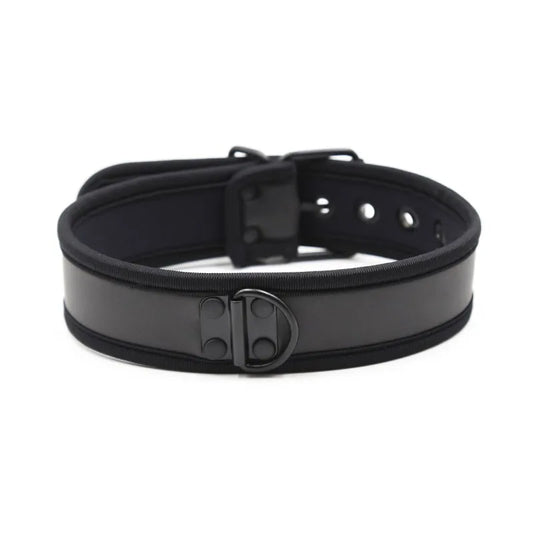 Black Neoprene Puppy Play Collar - Shadow Threadz Crypt