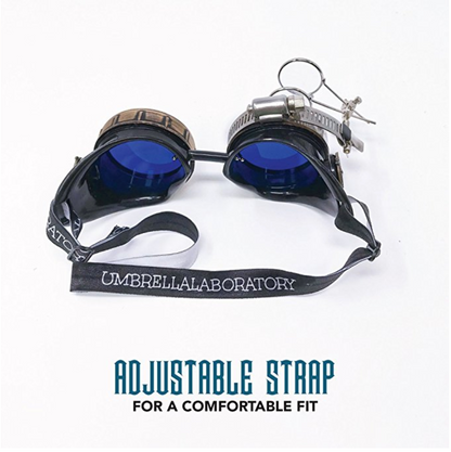 Handmade Victorian Steampunk Goggles with Loupe - blue, red, purple, black, clear, green, light blue lenses