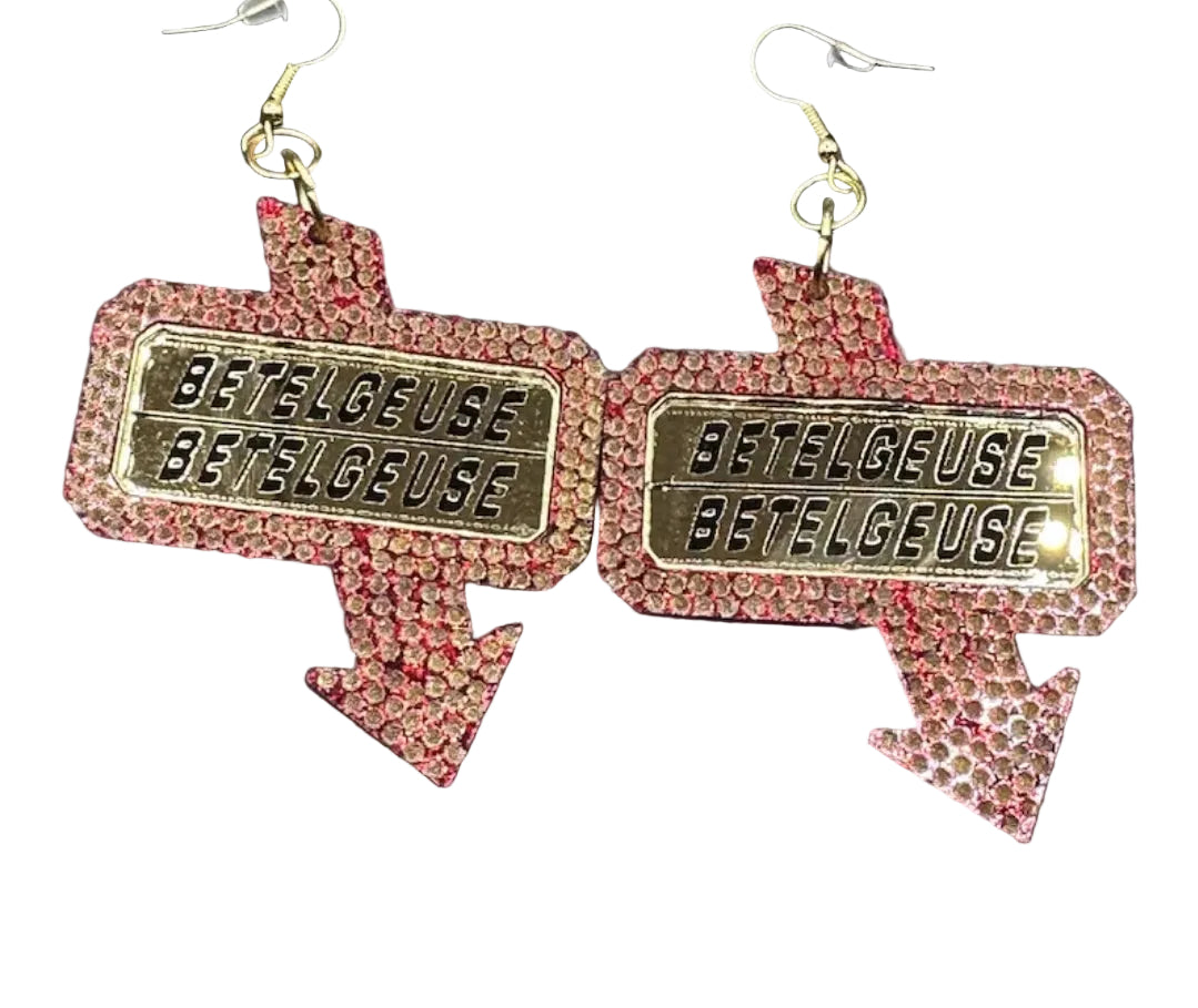 Beetlejuice Sign Earrings
