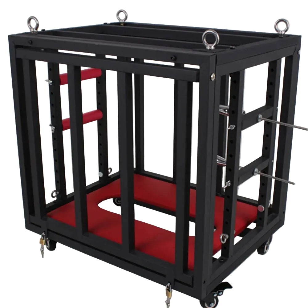 Lockable BDSM Cage Restraint Frame - Shadow Threadz Crypt