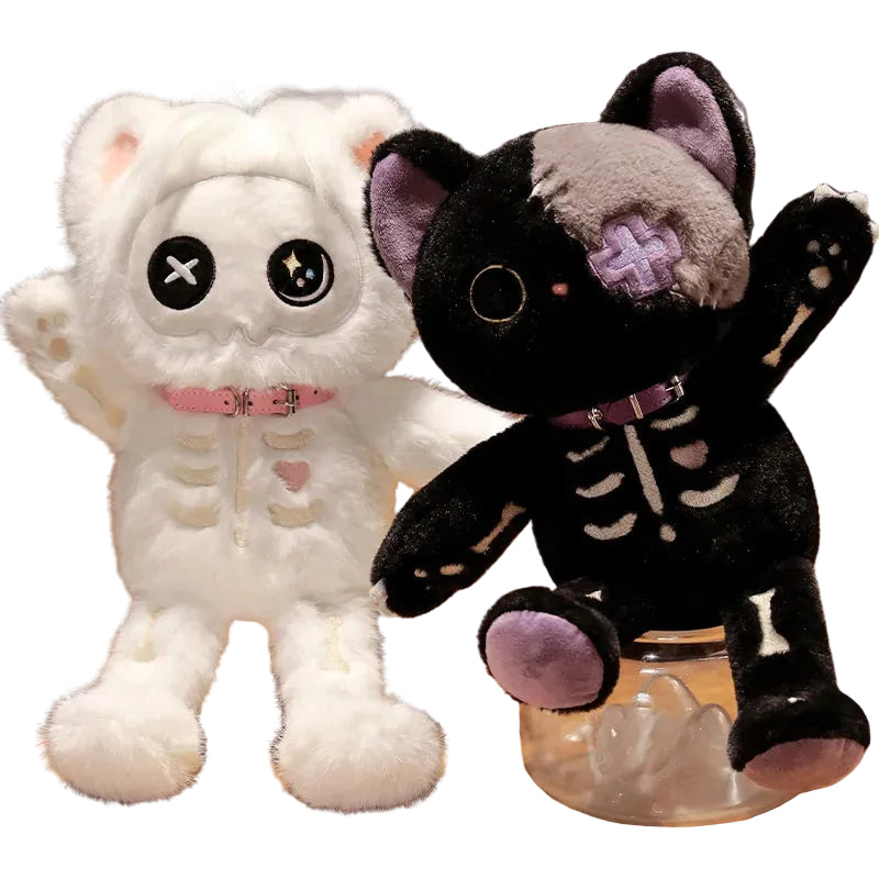 Kawaii Skeleton Cat Plush - Shadow Threadz Crypt