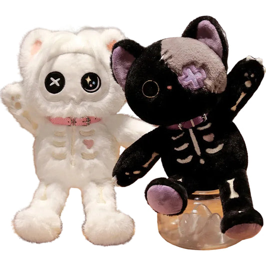 Kawaii Skeleton Cat Plush - Shadow Threadz Crypt