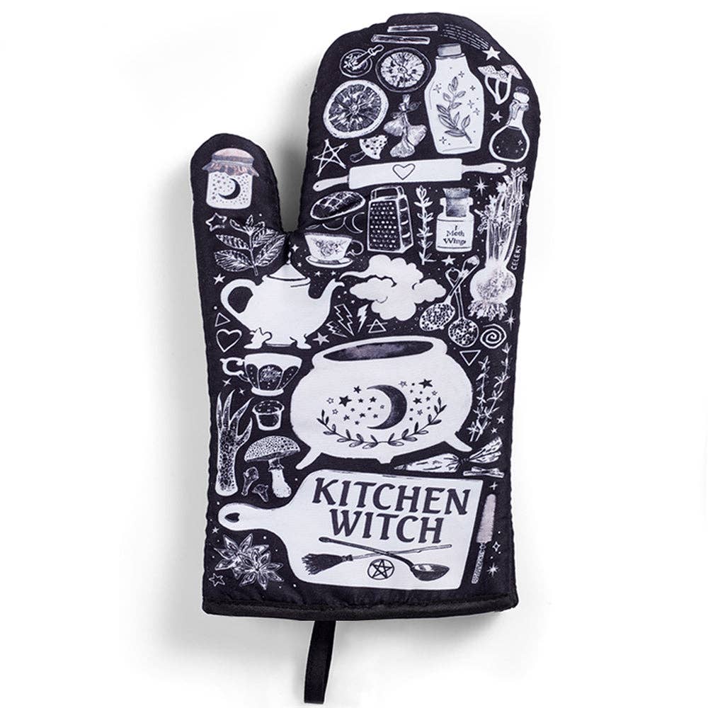 Set of 2 Kitchen Witch Oven Mitt | Pot Holders Set