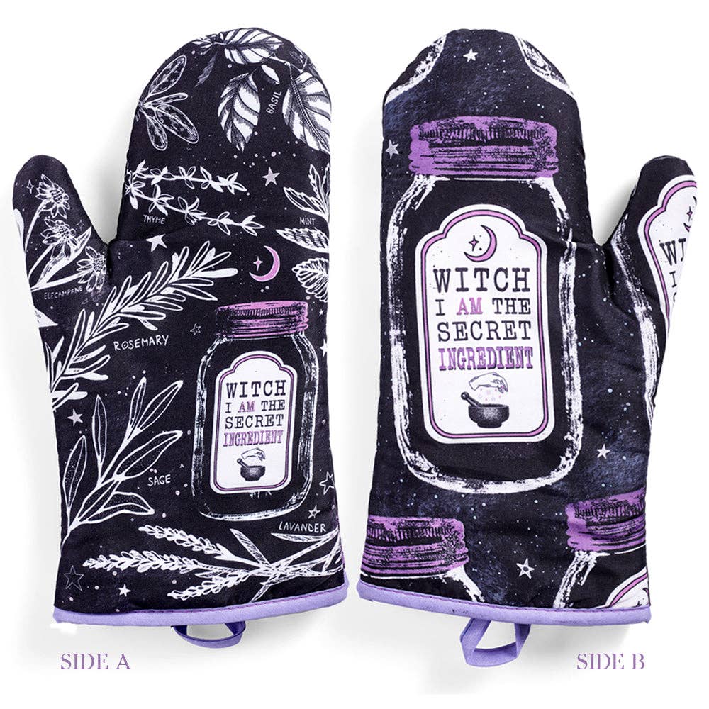 Set of 2 "Witch, I AM The Secret Ingredient" Oven Mitt | Oven Gloves Set