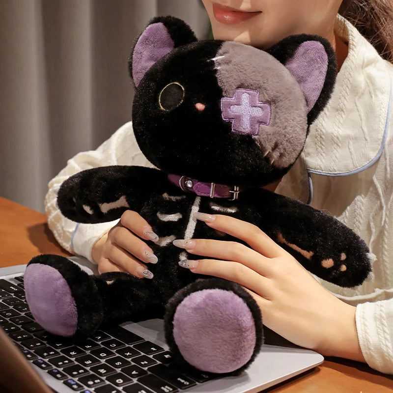 Kawaii Skeleton Cat Plush - Shadow Threadz Crypt