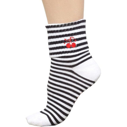 Sourpuss Cherries Socks in Set of Two | Cherry Socks Size 5-10