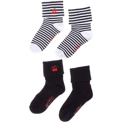 Sourpuss Cherries Socks in Set of Two | Cherry Socks Size 5-10